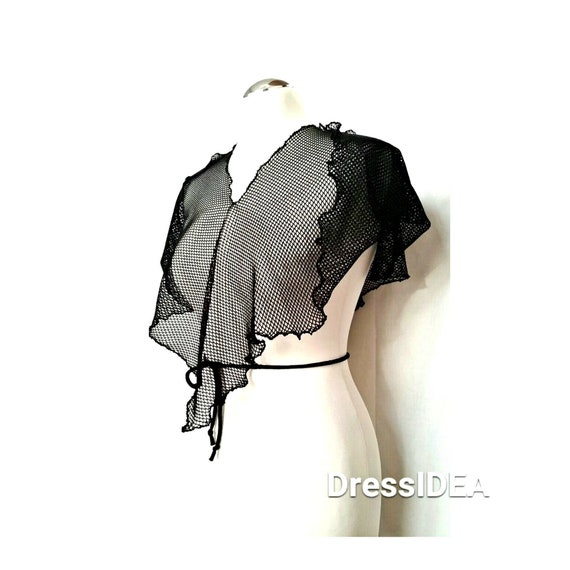black sheer poncho top