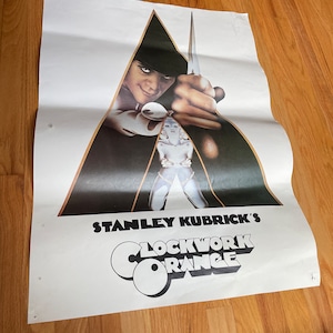 Raro cartel de la película de Stanley Kubrick de la naranja mecánica de los años 70, cartel clásico de culto de los fanáticos del cine de los años 70, cartel de la película icónica de la naranja mecánica de Lg