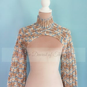 Seashells Shrug - Color Block Top | Shirtless Sleeves | Turtle Neck | Kawaii Fashion | Beach