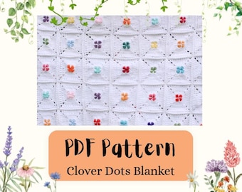 PDF Rainbow Clovers - Crochet Baby Blanket Pattern