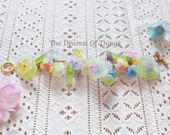 Floral Pond Beading | Glass Lampwork Bead Set - 100 Count