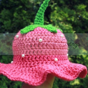 Bucket Hat Cuties© PDF Crochet Bucket Hat Pattern 4 In 1 Sun Hats Spring Accessories Newborn to Adult afbeelding 7