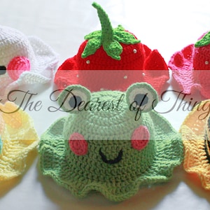 Bucket Hat Cuties© PDF Crochet Bucket Hat Pattern 4 In 1 Sun Hats Spring Accessories Newborn to Adult image 3