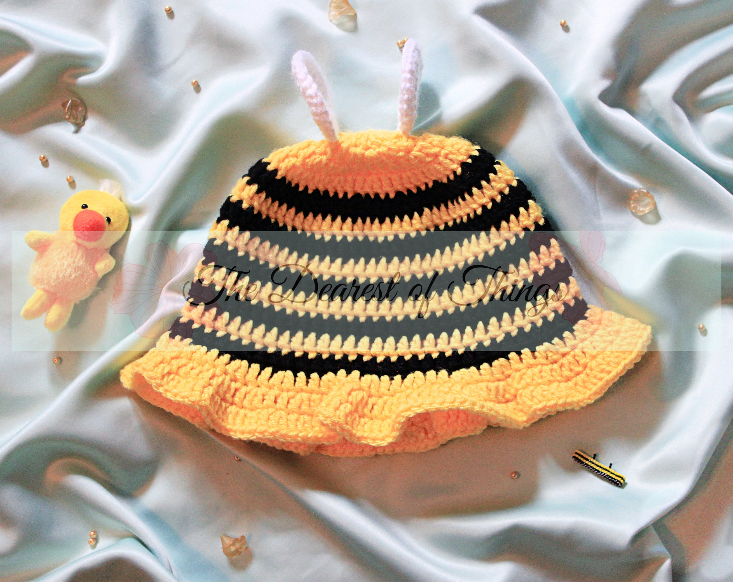 Crochet Bee Bucket Hat: Kawaii Unisex Spring Sun Cap
