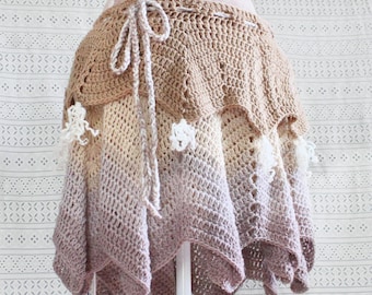 Brown Layered Skirt | Boho Festival Skirt | Chevron Miniskirt