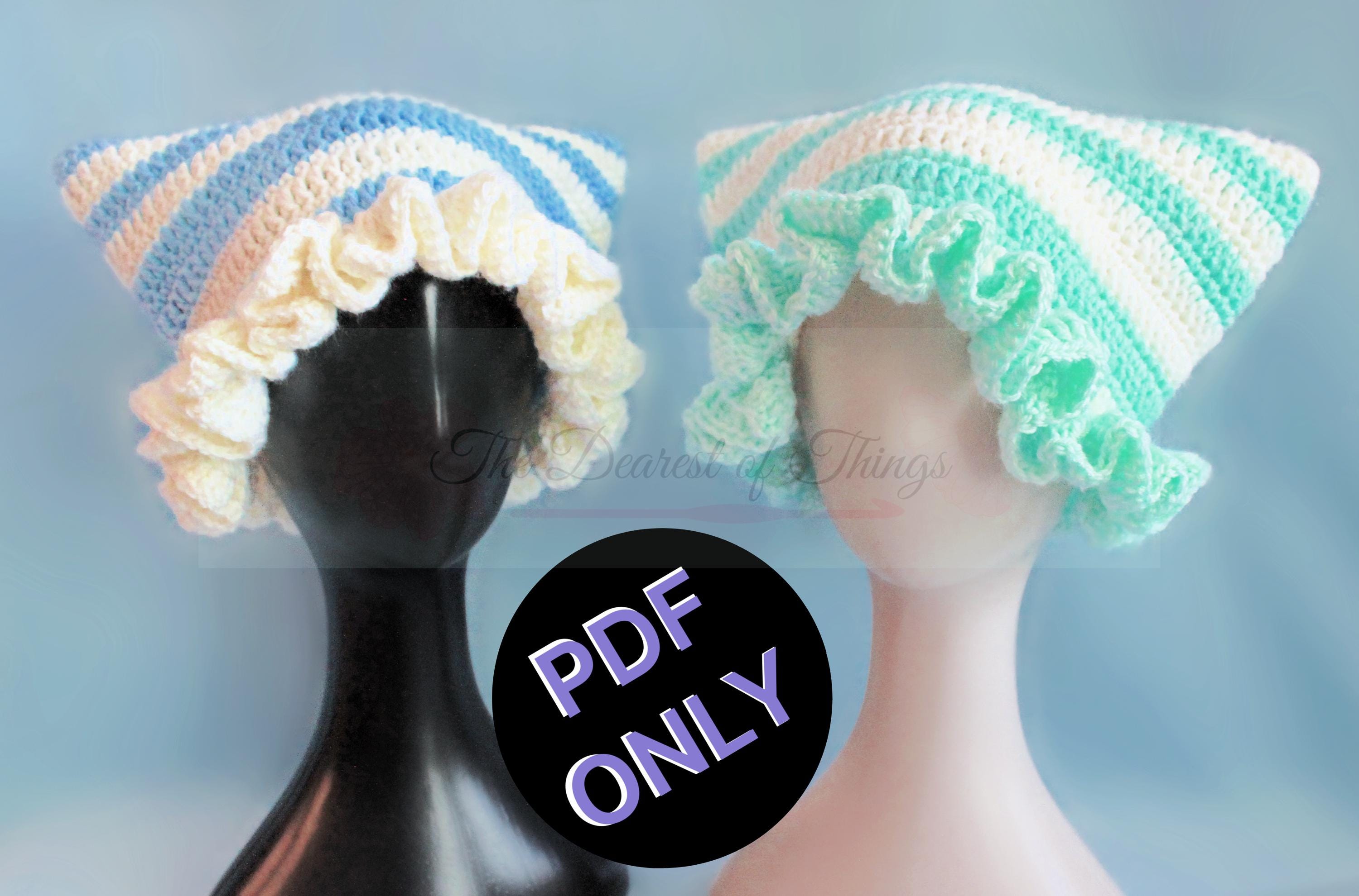 PDF Crochet Pattern - Ruffle Cat Ear Beanie - Etsy