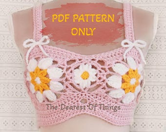 Crochet Daisy Lace Summer Top Pattern | Open Knit Boho Style (PDF Pattern)