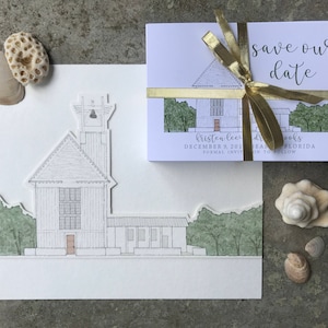 Custom Save the Date with Wedding Venue