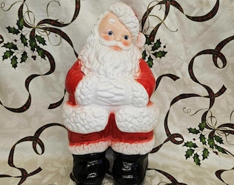 Santa Clause Piggy Bank Chalkware 19" Tall x 10" wide x 9" depth FREE SHIPPING