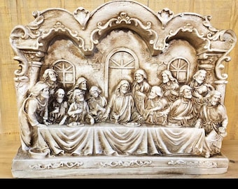 The Last Supper Chalkware Statue 15" Tall 12" wide 4" depth - 4 different colors (Ivory, Gold, Silver, and Copper) Free Shipping