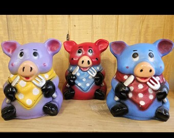 Hungry Piggy Bank Vintage style Coin Bank 8.5" Tall 7" wide 6.5" length (6 different colors) FREE SHIPPING
