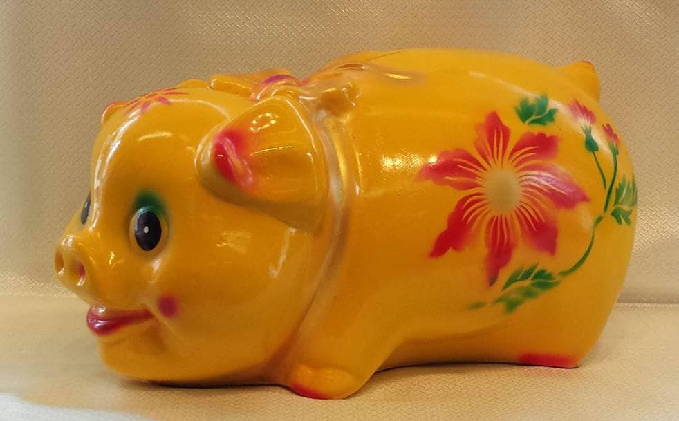 Large Piggy Bank Chalkware Vintage Style Coin Bank 12.5 