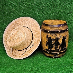 Western Barrel Piggy Bank Large Chalkware Bank 11&quot; tall x 8.5&quot; wide No Stopper FREE SHIPPING
