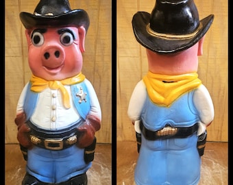 Extra Large Piggy bank Sheriff Pig 25" tall 10.5" wide 9" depth 3 Different Colors FREE SHIPPING no stopper/hole