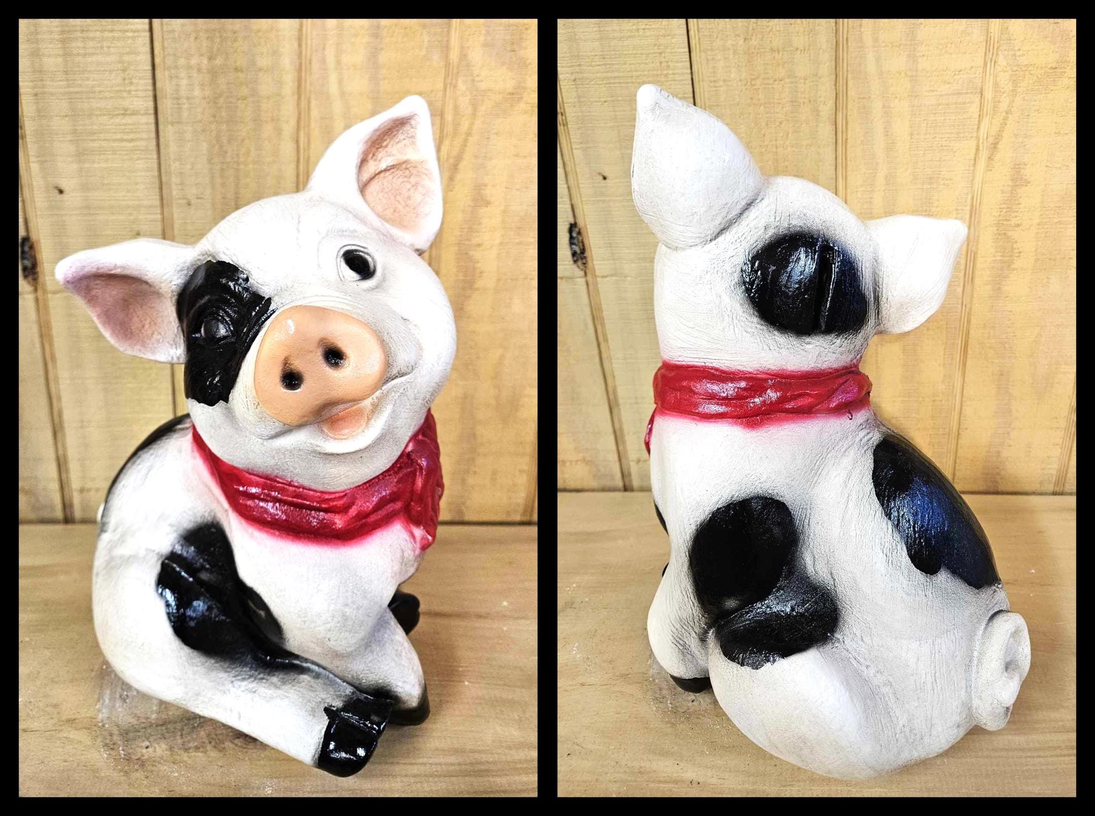 Large Piggy Bank Chalkware Vintage Style Coin Bank ~13