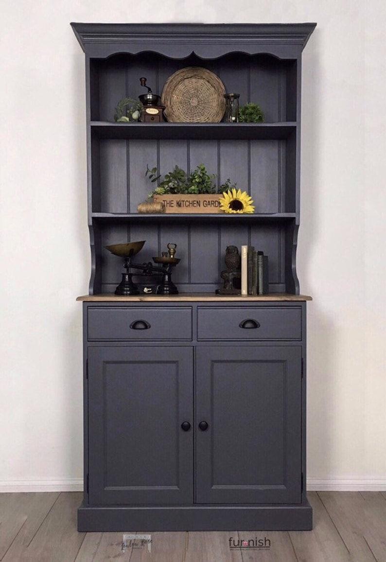 Kitchen Dresser Painted In Mid Grey Perfect Display And Etsy