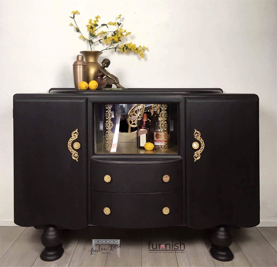 Art Deco Sideboard Drinks Cabinet Cocktail Cabinet Painted Etsy