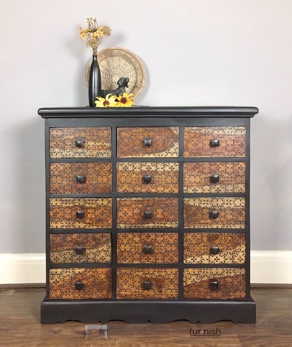 Multi Drawer Chest Of Drawers Dresser Hand Painted And Etsy