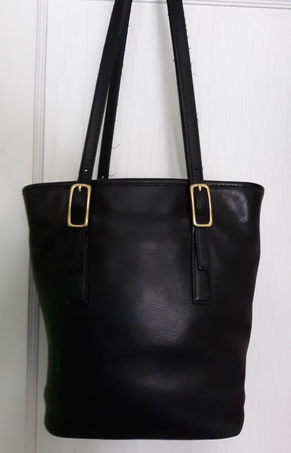 vintage black leather coach purse
