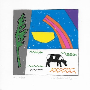Harrie Gerritz, original handsigned serigraph, &quot;Landscape 3&quot;