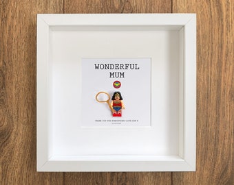 Wonder Woman DC Comics Superhero Lego Frame Mother's Day Mum  Mummy Valentine's Wedding Anniversary Birthday Love Gift