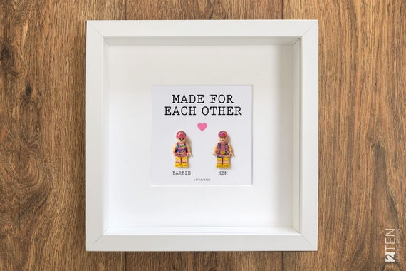 Barbie Ken rollerskates Lego Couple Boyfriend Girlfriend Frame Valentine s Wedding Anniversary Birthday Love Gift Etsy