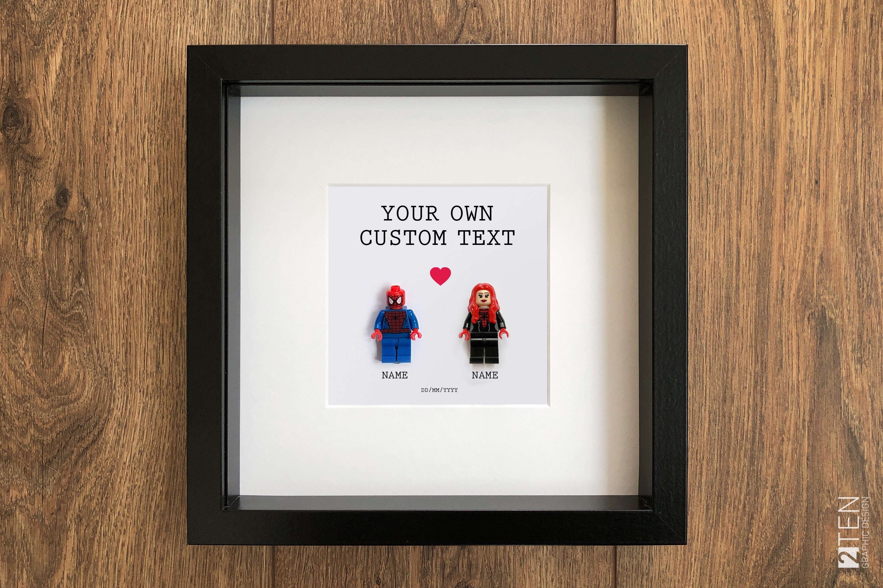 Spider-man & Mary Jane (v2) - Lego Couple - Frame - Valentine's