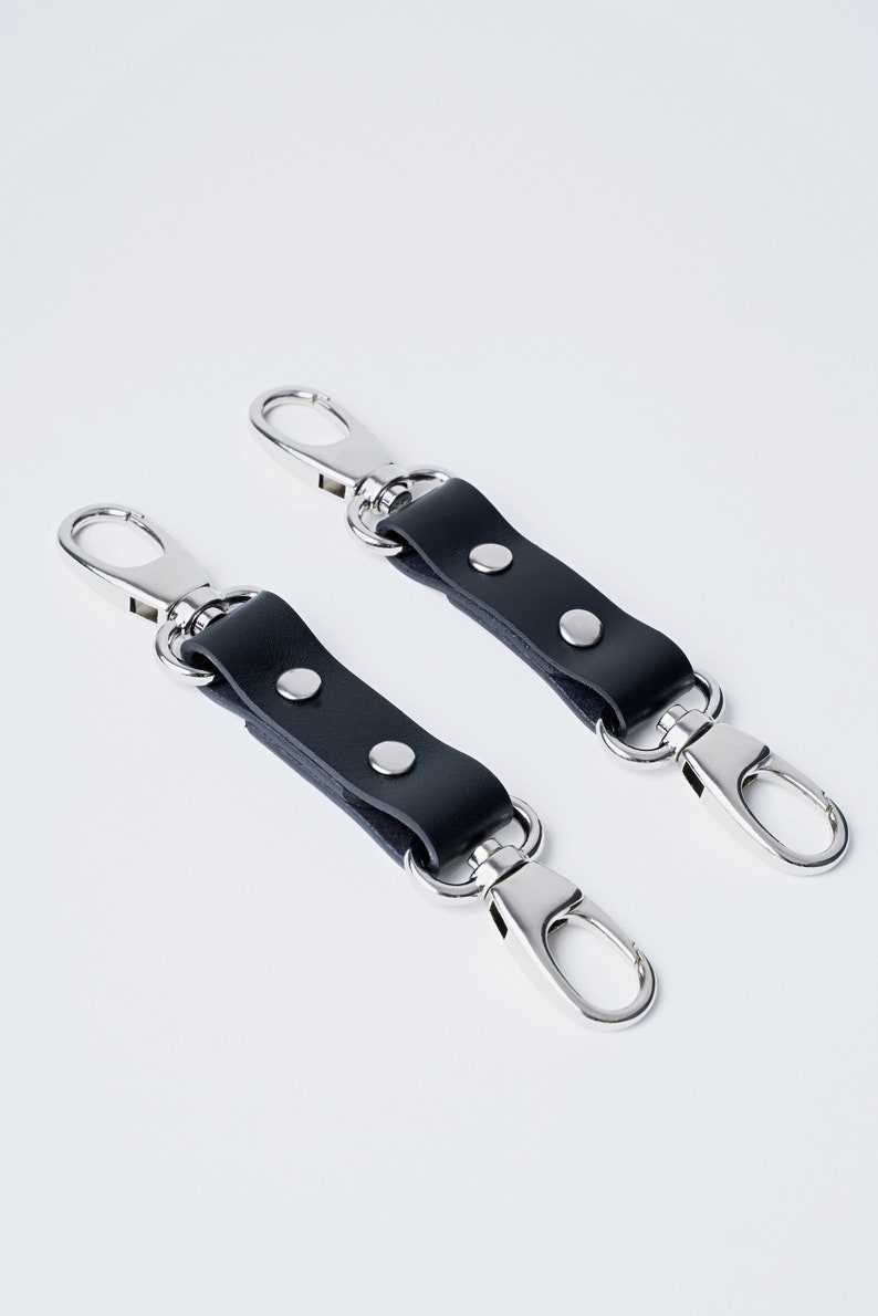 Two carabiner latch for leather cuffsDouble fixationLeather Etsy