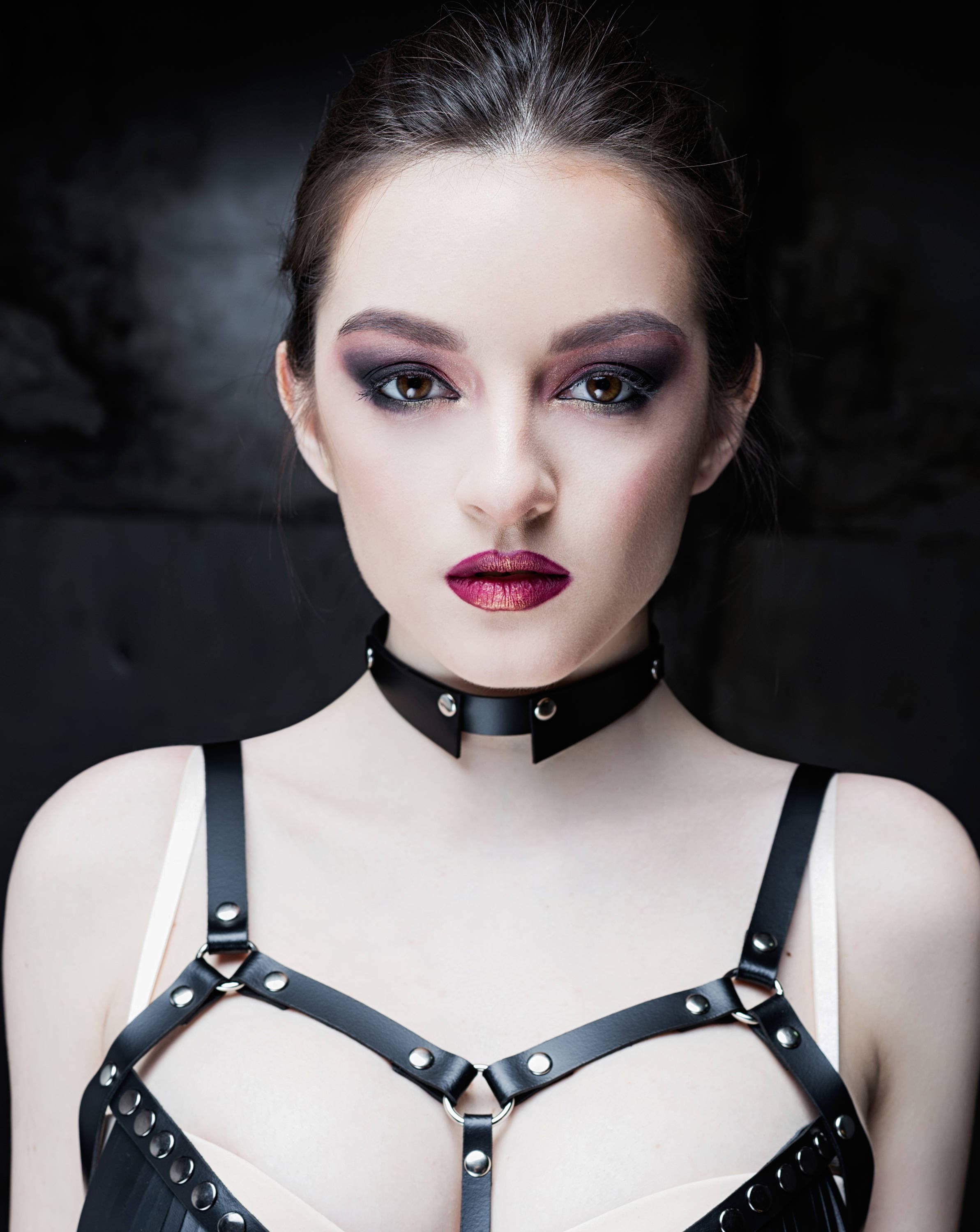 Leather collar chokerGothic Choker CollarLeather Slave Etsy