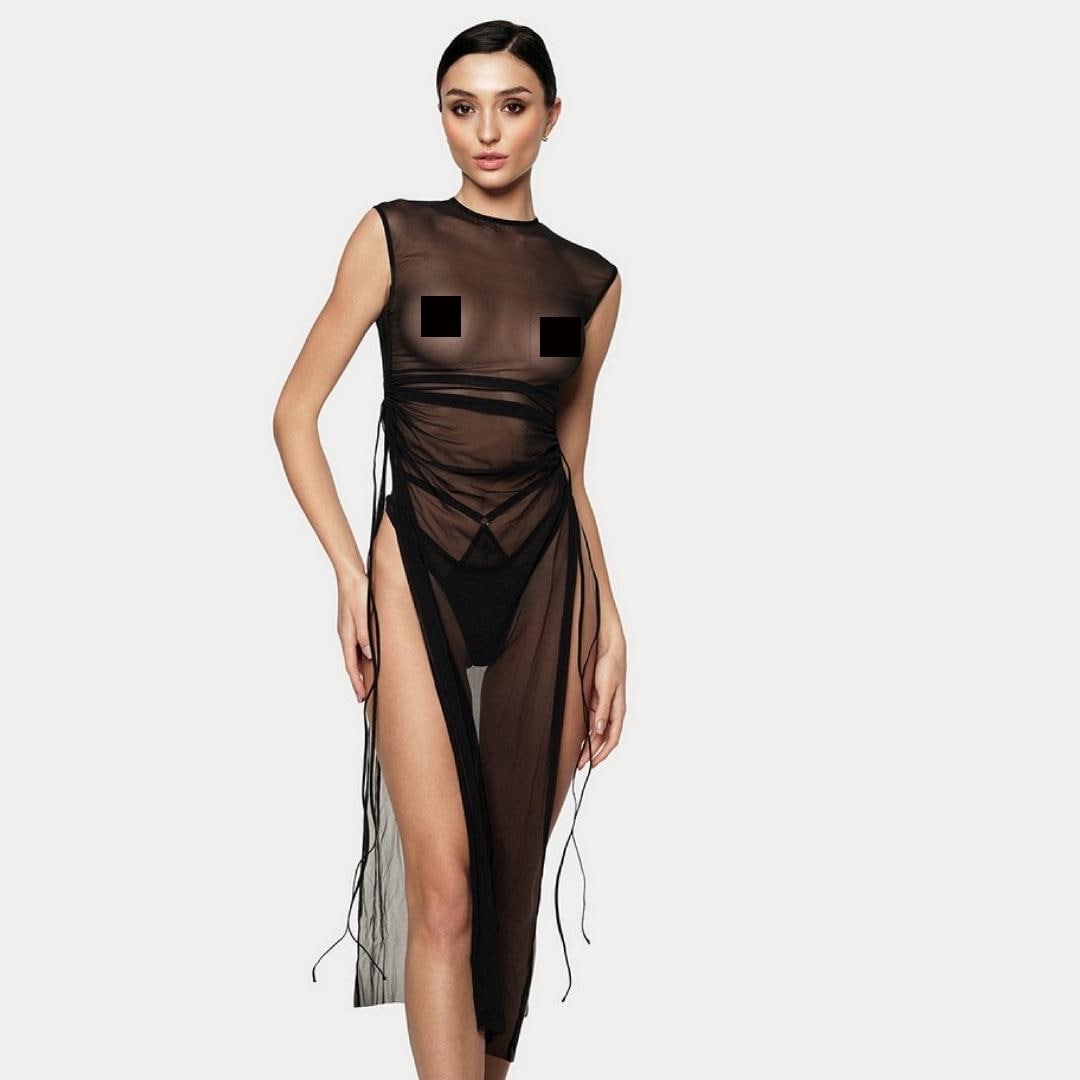 Sheer Mesh Dress: Sexy See-through Swimwear Cover-up for Vacation or  Lingerie Gift