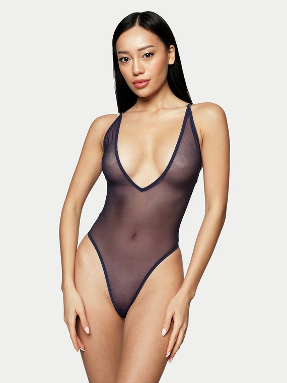 Sheer High Cut Bodysuit 