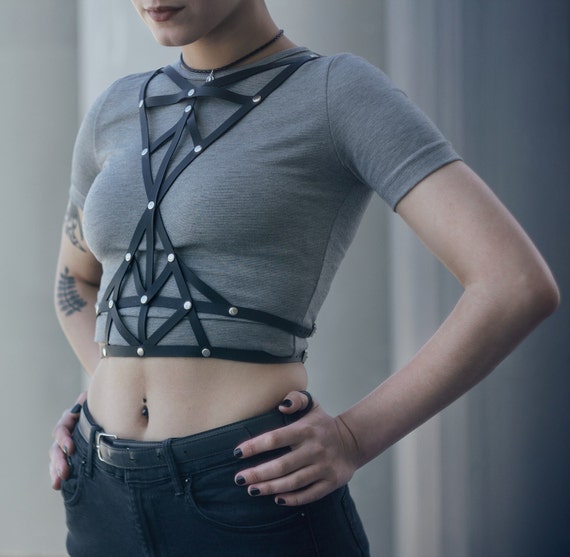 Leather harnessFashion wearBody Etsy