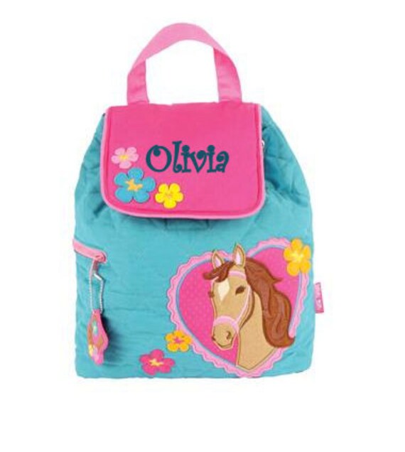 GIRLS PERSONALIZED BACKPACK Quilted Horse bag Horse lovers Etsy