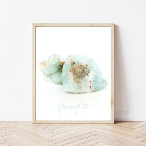 Hemimorphite - Crystal Art - Gem Art - Crystal Print - Gem Print - Gemstone Print - Printable Wall Art - Crystal Decor -  Boho Decor