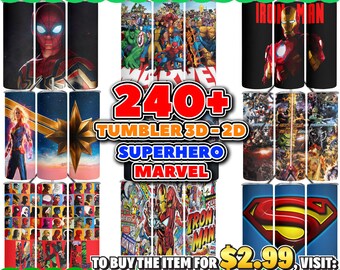 240+ Superheroes Tumbler Wrap Bundle, 20oz Skinny Tumbler Wrap, 20 oz Tumbler Png Sublimation Design, Digital Instant Download Designs