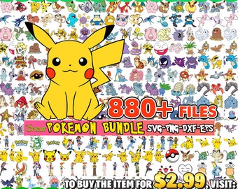 880+ Pokemon Layered Bundle Files, pokemon bundle, pokemon clipart, pokemon png, pikachu svg, cricut svg, silhouette svg, +220 Unique Design