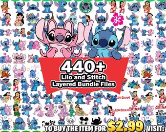 440+ Lilo and Stitch Layered Bundle Files | Clipart, Cricut, silhouette, Vector Cut Files | lilo and stitch clipart png | 110+ Unique Design