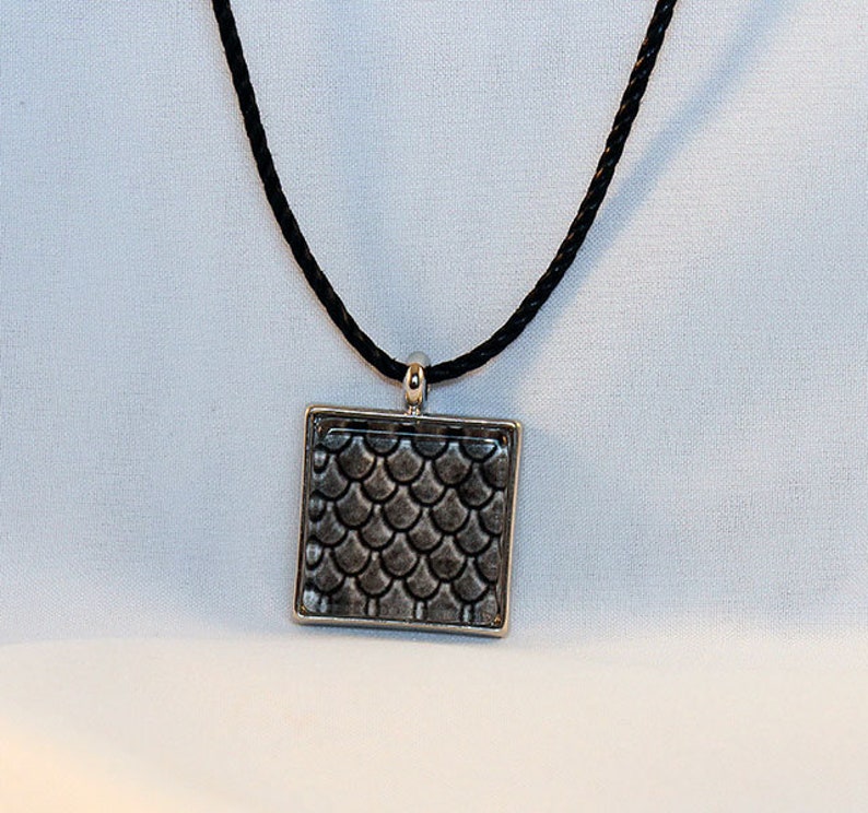 Gray Dragon Scales Gray Handcrafted Glass Dragon Scale Necklace Dragon Scales Glass Dragon Scales Necklace 13-008A