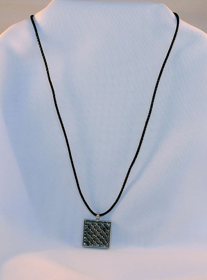 Gray Dragon Scales Gray Handcrafted Glass Dragon Scale Necklace Dragon Scales Glass Dragon Scales Necklace 13-008A
