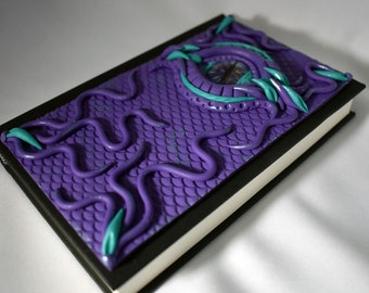 NEW Purple Polymer Clay Dragon Eye Journal - Dragon Eye Journal - Polymer Clay Sketchbook - Dragon eye Book - Art Sketchbook - 2-055