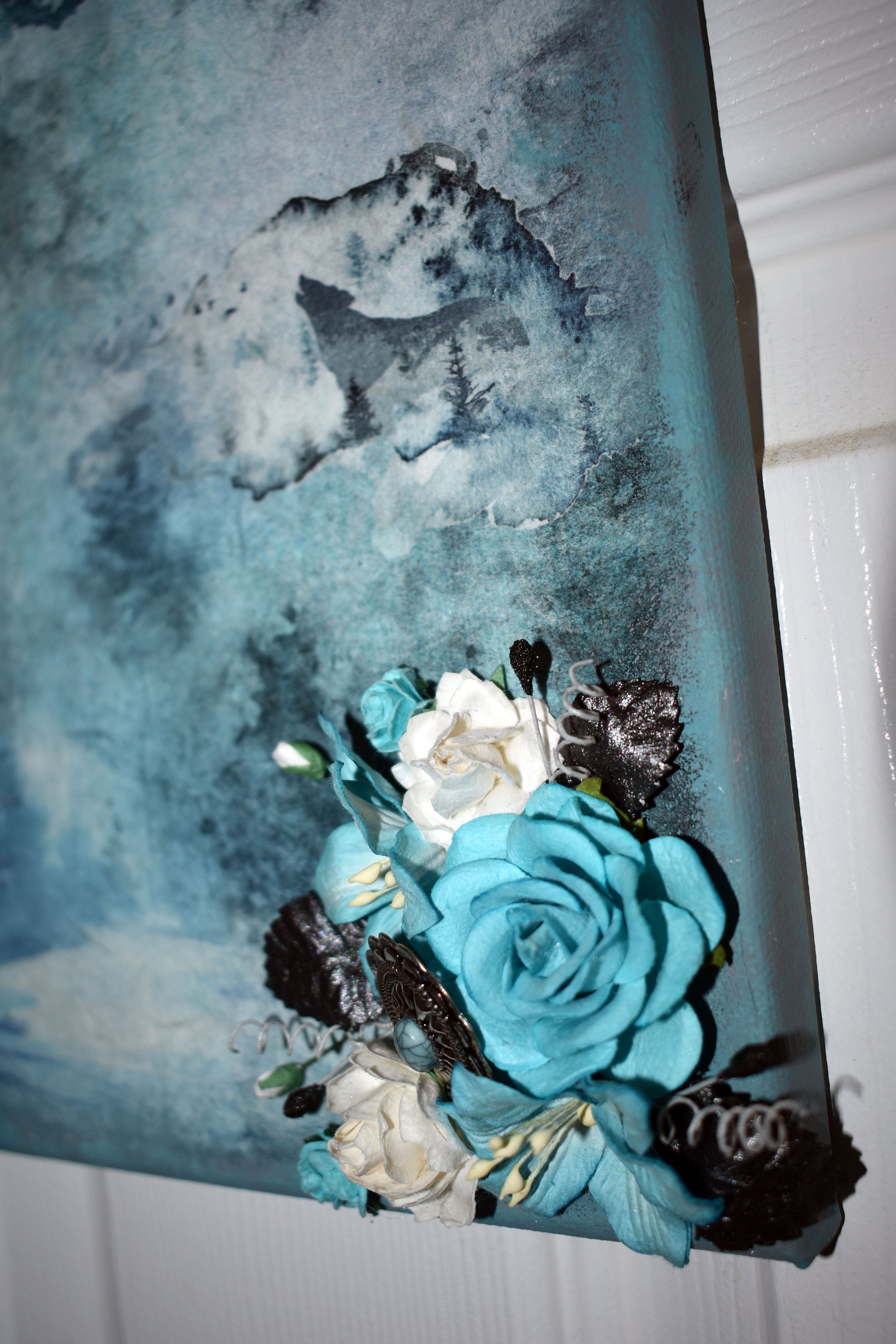 NEW 8 X 10 Rice Paper Mixed Media Canvas Handmade Canvas Winter Canvas