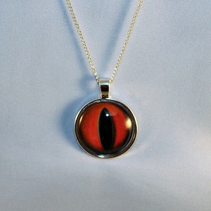 Red Handcrafted Glass Dragon Eye Necklace Red Dragon Eye Dragon Eye Necklace Glass Dragon Necklace 13-001E image 1