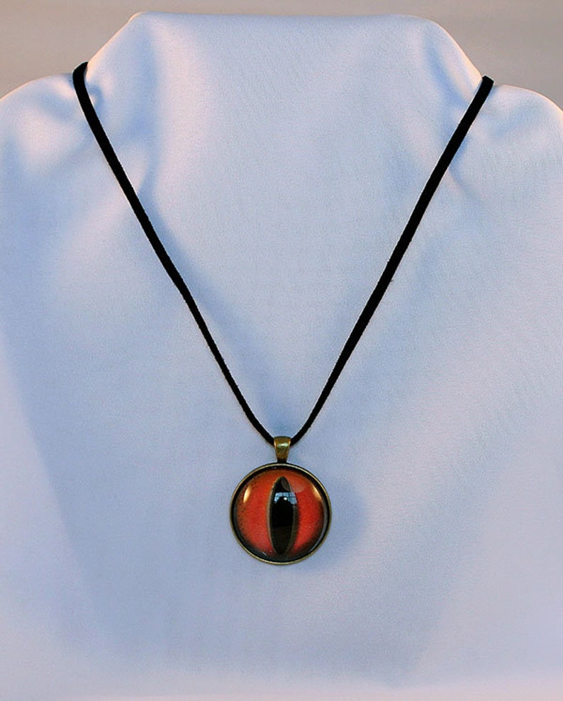 Large Red Handcrafted Glass Dragon Eye Necklace Large Red Dragon Eye Dragon Eye Necklace Glass Dragon Necklace 13-004B image 2