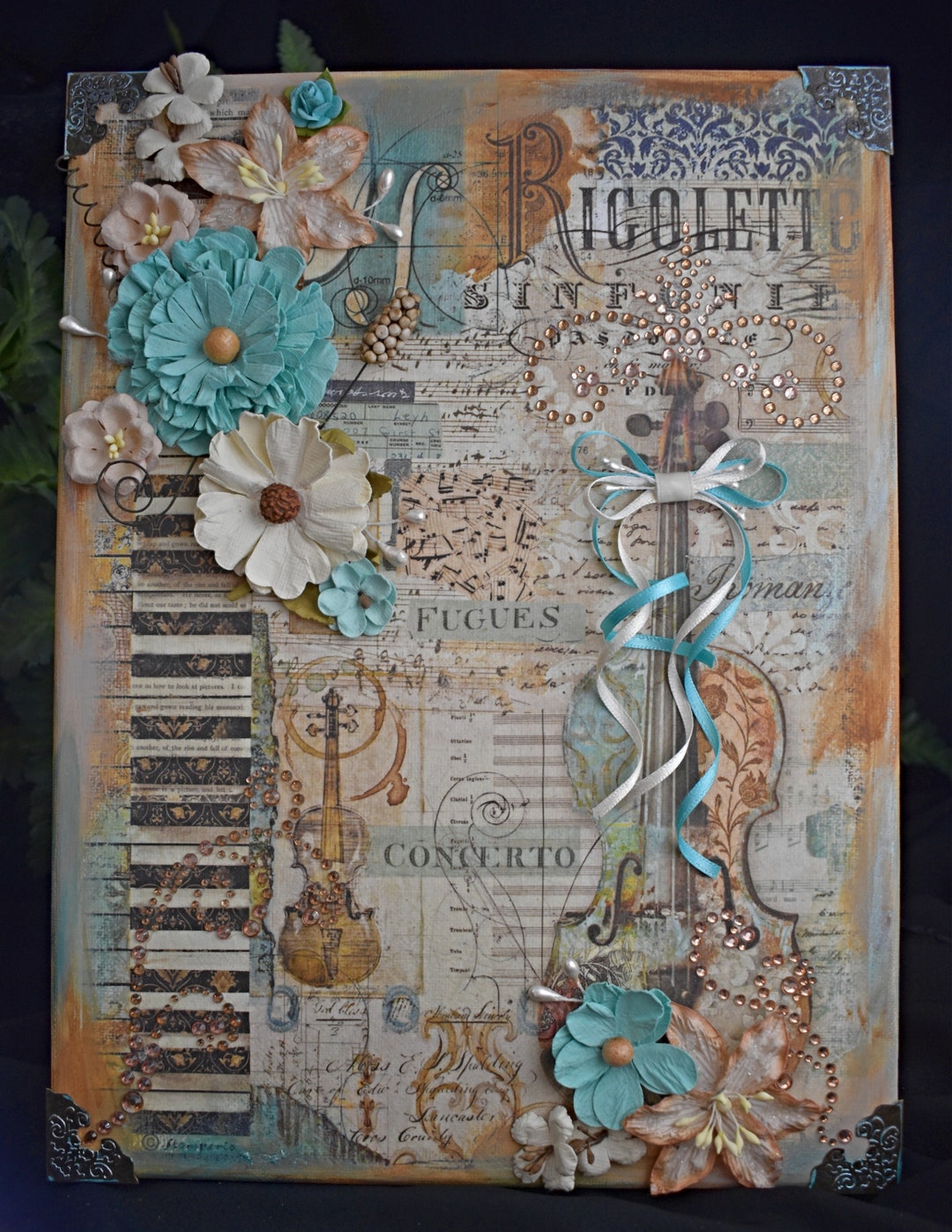 9 X 12 Rice Paper Mixed Media Canvas Handmade Canvas Stamperia Canvas