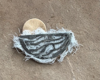 Spring Sky Mixed Metal and Cloth Brooch