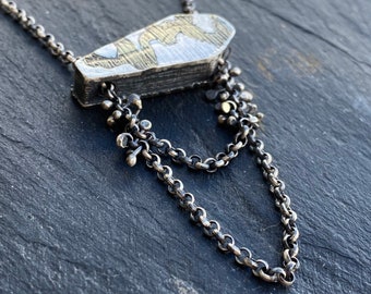 Metamorphic Chunky Mixed Metal Reversible Hollow Form Pendant