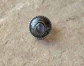 Simple Intentions Recycled Sterling Silver and Iolite Hollow Form Ring