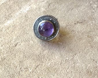Simple Intentions Recycled Sterling Silver and Amethyst Ring