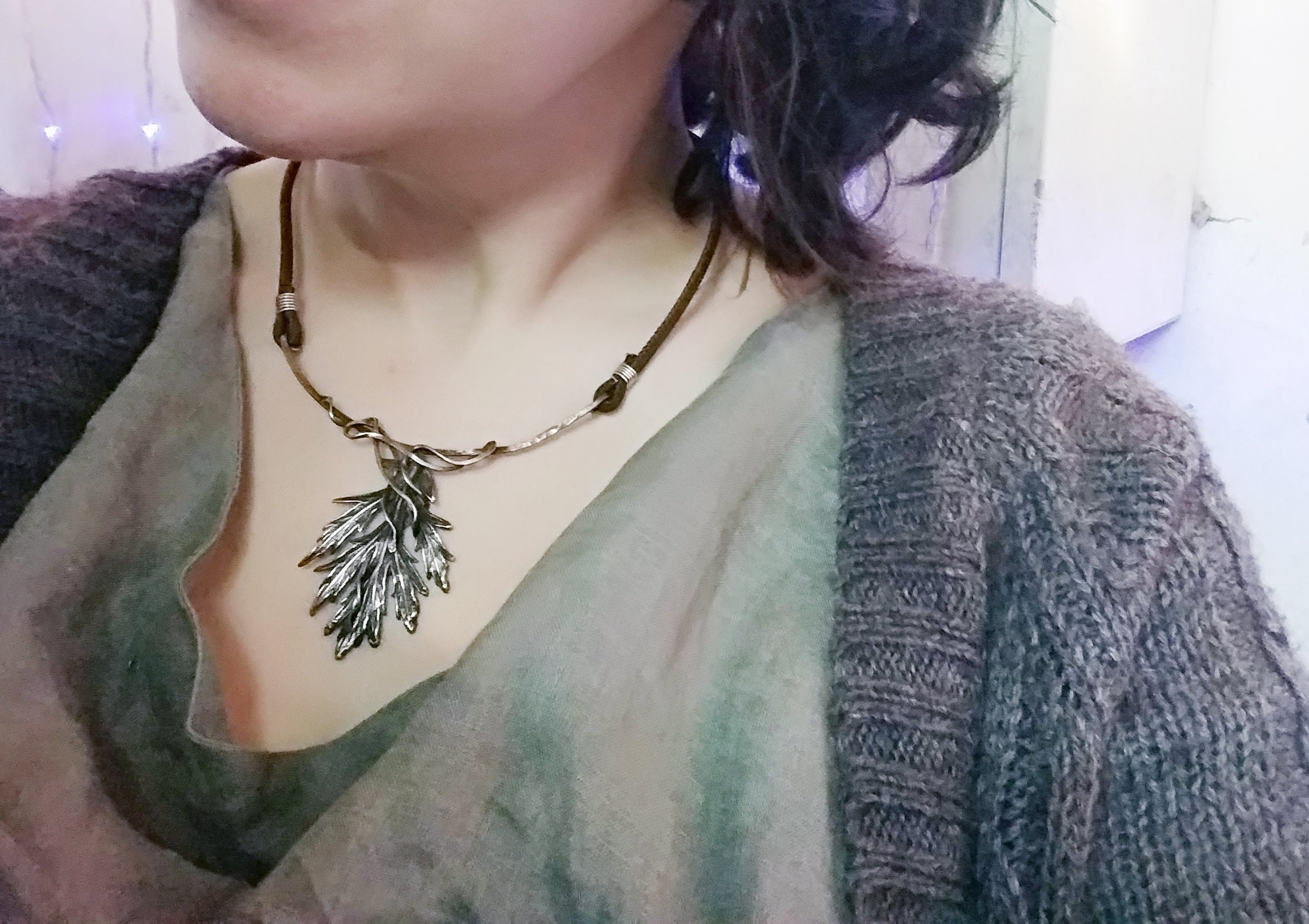 Sagebrush Necklace Mugwort silver Collar Necklace Witch Etsy
