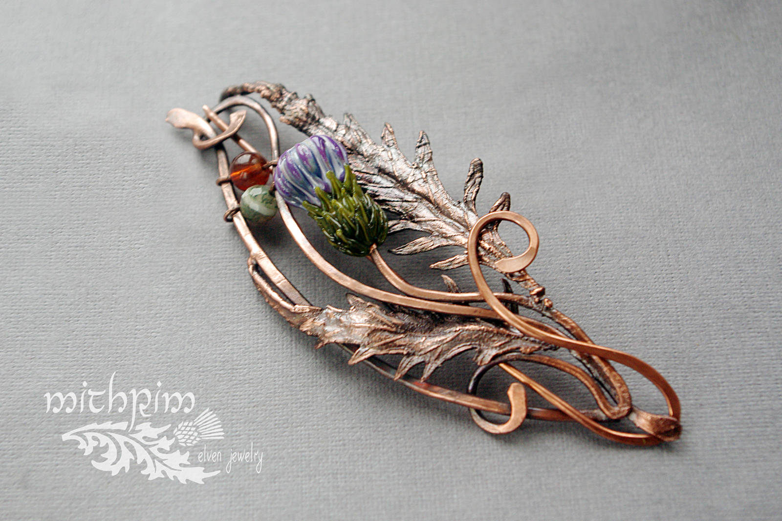 Thistle shawl pin Scarf pin copper brooch Scottish Thistle Etsy